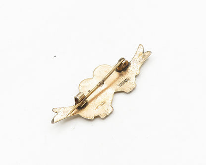 MEXICO 925 Sterling Silver  Vintage Copper Tone Love Birds Brooch Pin  BP7059