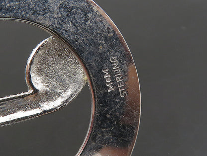 925 Sterling Silver  Vintage Shiny Textured 8th Note Music Pendant  PT19601