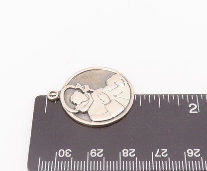 925 Sterling Silver Vintage Pendant St. Antony Coin Saint Of Lost Things PT22826