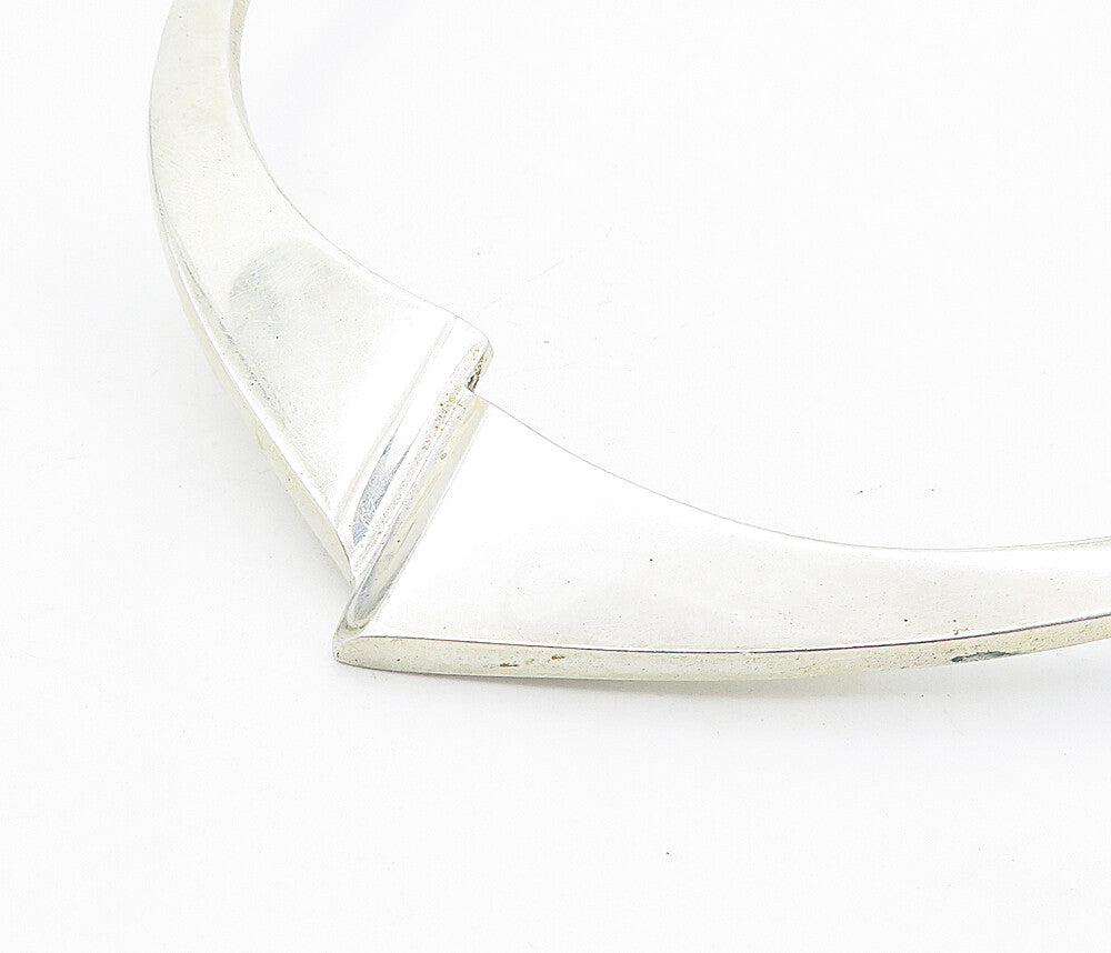 MEXICO 925 Sterling Silver  Vintage Shiny Polished Collar Necklace  NE1492