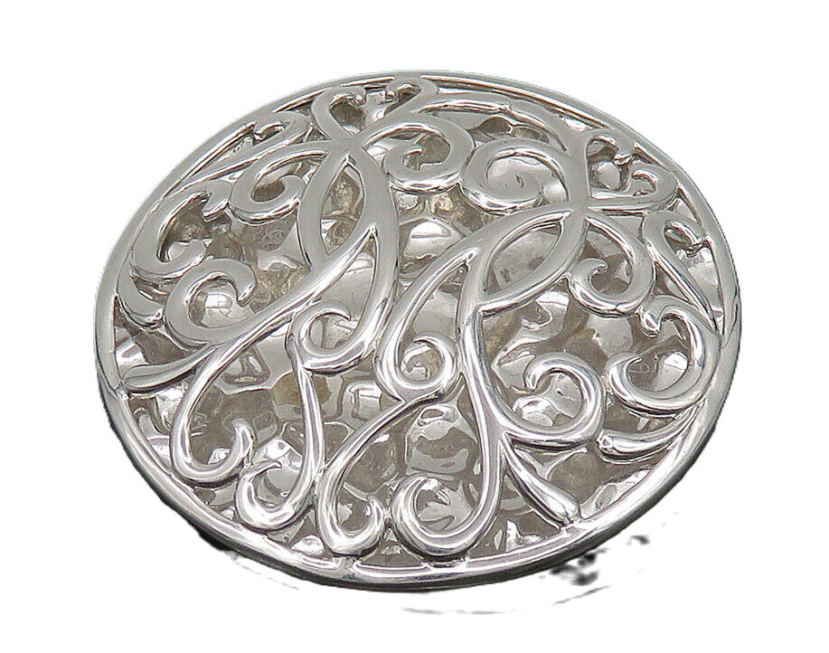 DESIGNER 925 Silver  Vintage Shiny Pretzel Twist Hammered Pendant  PT20117