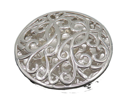 DESIGNER 925 Silver  Vintage Shiny Pretzel Twist Hammered Pendant  PT20117