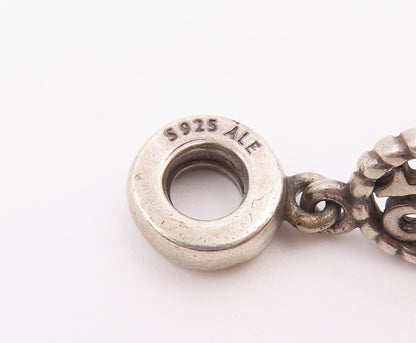 PANDORA 925 Silver  Vintage Rope Twist Border Number 18 Charm Pendant  PT21922