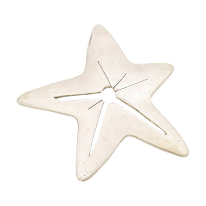925 Sterling Silver Vintage Brooch Coastal Starfish Design Cut Out Pin  BP11896