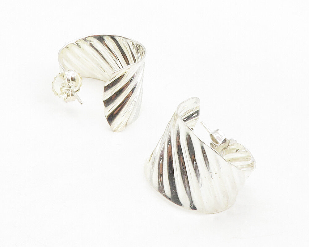RLM STUDIO 925 Sterling Silver  Shiny Polished Slanted JHoop Earrings  EG6930