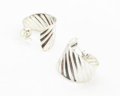 RLM STUDIO 925 Sterling Silver  Shiny Polished Slanted JHoop Earrings  EG6930