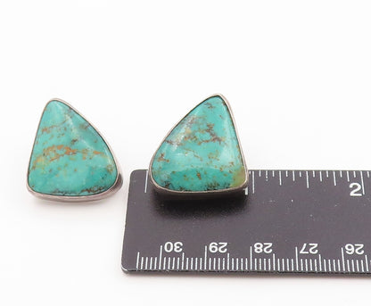 925 Sterling Silver Vintage Earrings TOMMY NAVAJO Classic Turquoise Stud EG14337