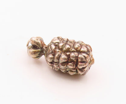 925 Sterling Silver  Vintage Hollow Pineapple Fruit Motif Pendant  PT19646