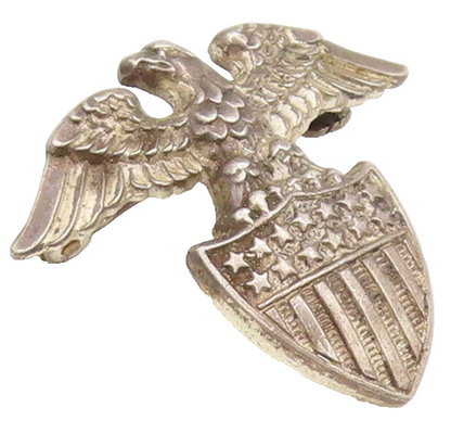 925 Sterling Silver Vintage Brooch Pin Solid Carved US Military Logo  BP10544