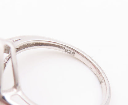 925 Sterling Silver Vintage Ring Drop Cut Smoky Quartz Halo Topaz  Sz 7  RG29468