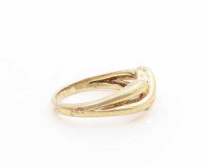 925 Sterling Silver Vintage Ring Gold Plated BERMARK Elegant Knot Sz 6.5 RG35514