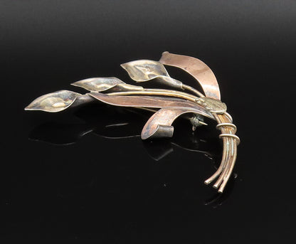 CROSBY 925 Silver  Vintage Calla Lily Flower Stem Wrapped Brooch Pin  BP10022