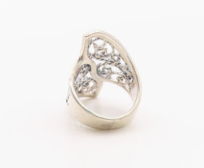 925 Sterling Silver Vintage Ring Classic Openwork Floral Vine Band Sz 6 RG36316