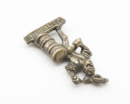 925 Sterling Silver  Vintage Dark Tone Martinique Drummer Pendant  PT8684