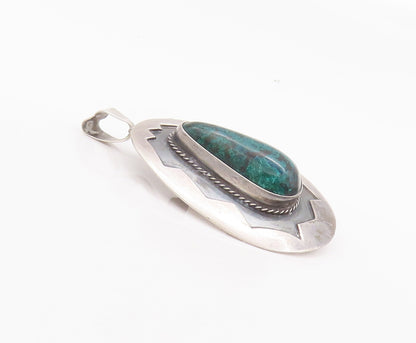 925 Sterling Silver Vintage Brooch Pin ISRAEL Turquoise Halo Rope Etched BP10684