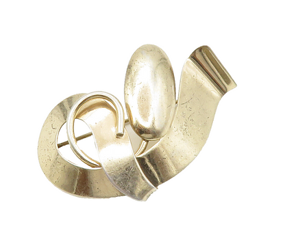 NAPIER 925 Sterling Silver  Vintage Shiny Ribbon Swirl Brooch Pin  BP5872
