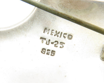 MEXICO 925 Sterling Silver  Vintage Shiny Smooth Modernist Brooch Pin  BP5463