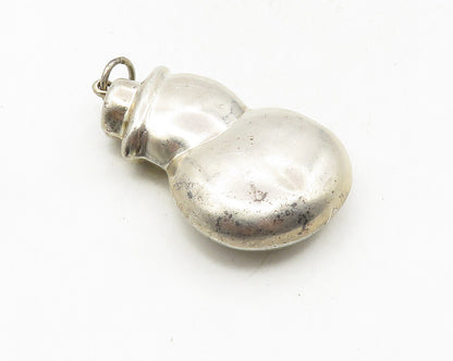 925 Sterling Silver  Vintage Shiny Hollow Snowman Christmas Pendant  PT7690