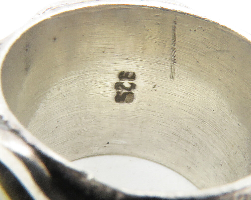 925 Sterling Silver  Vintage 2 Tone Wavy Stacked Design Band Ring Sz 7 RG11868