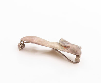 925 Sterling Silver Vintage Brooch Pin Solid Cutout Small Dog  BP11293