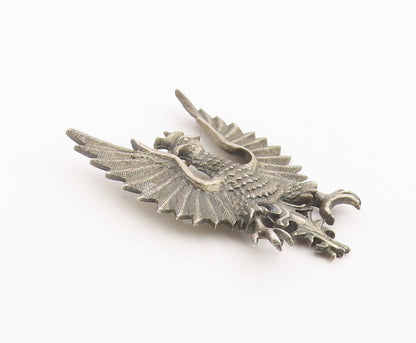 925 Sterling Silver Vintage Pendant POLAND Royal Crowned Eagle Emblem  PT26322