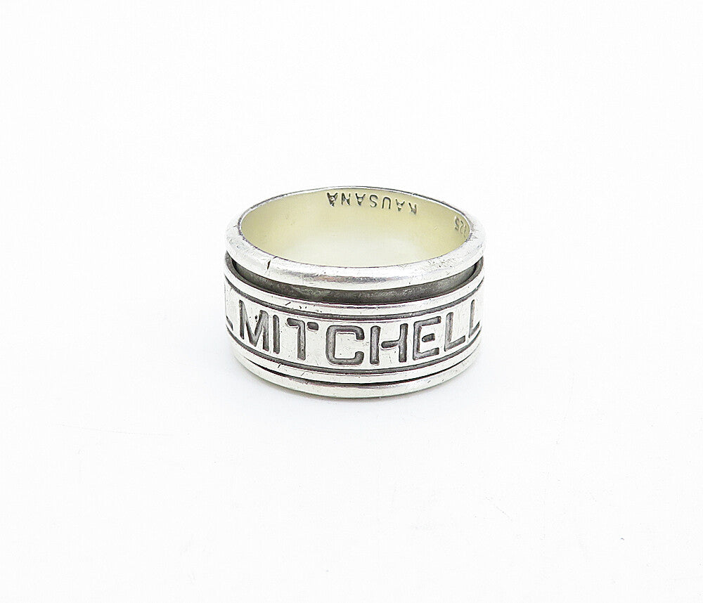 PAUL MITCHELL 925 Sterling Silver  Vintage Retro Spinner Ring Sz 11  RG3911