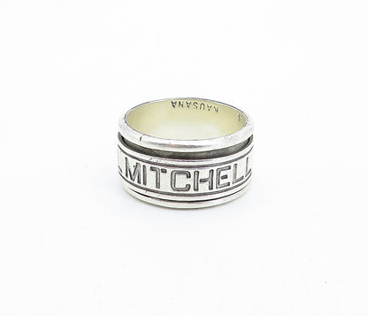 PAUL MITCHELL 925 Sterling Silver  Vintage Retro Spinner Ring Sz 11  RG3911