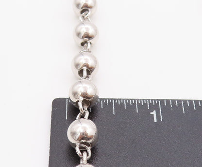 925 Sterling Silver Vintage Necklace Geometric Sphere Beaded Link Chain  NE4670