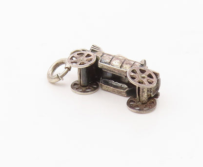 925 Sterling Silver  Vintage Oxidized Old Fashioned Automobile Pendant  PT6983