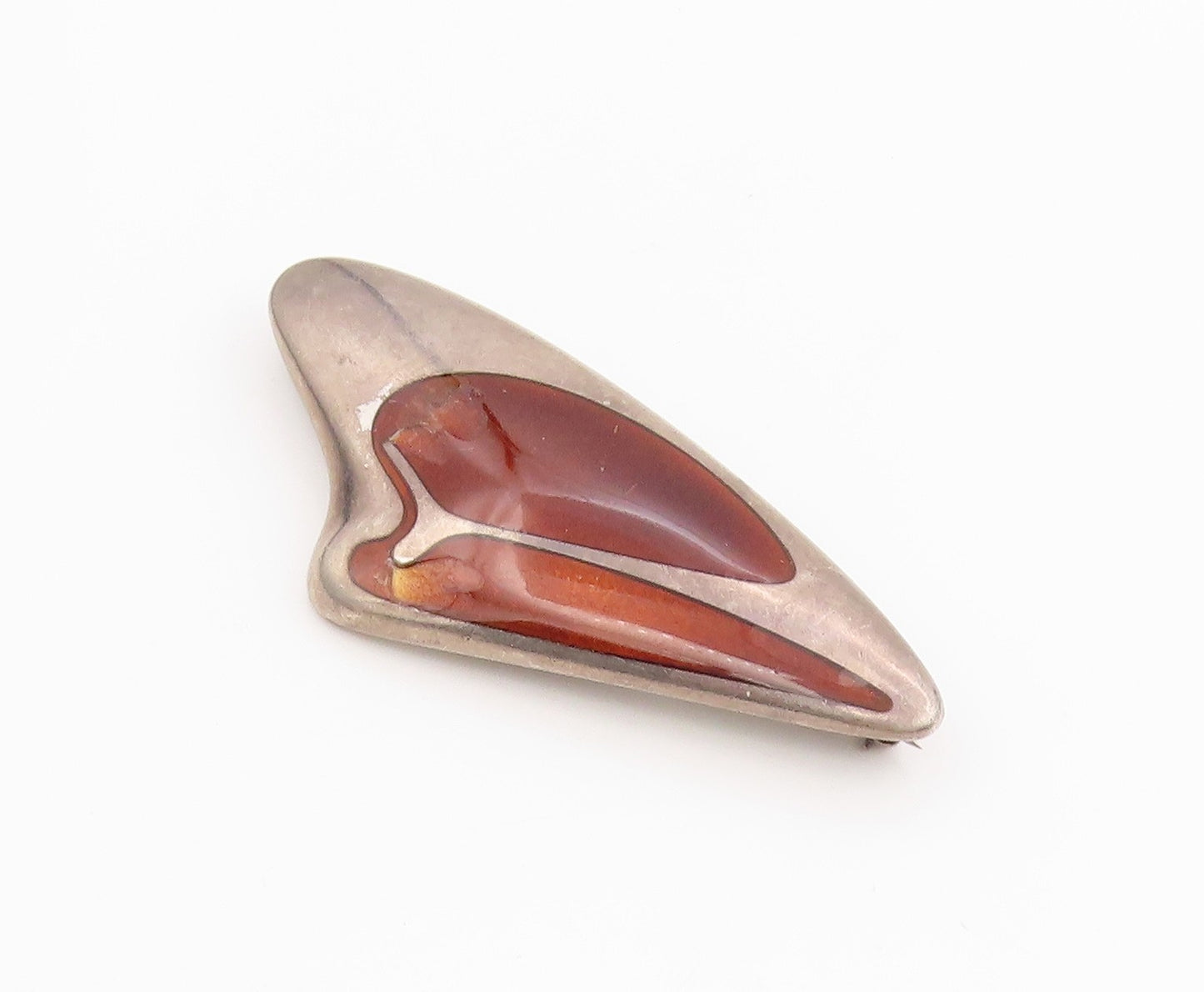 925 Sterling Silver Vintage Brooch Pin GEORG JENSEN DENMARK Enamel Wing  BP12184