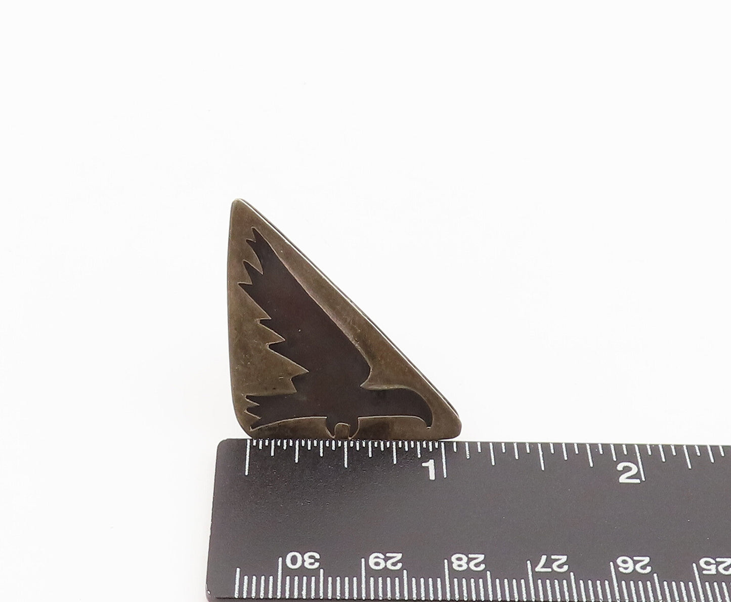 MEXICO 925 Silver  Vintage Carved Flying Bird Triangle Solid Cuff Links TR3603