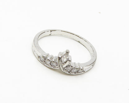 925 Sterling Silver  Vintage Topaz Royal Crown Large Band Ring Sz 11  RG17930