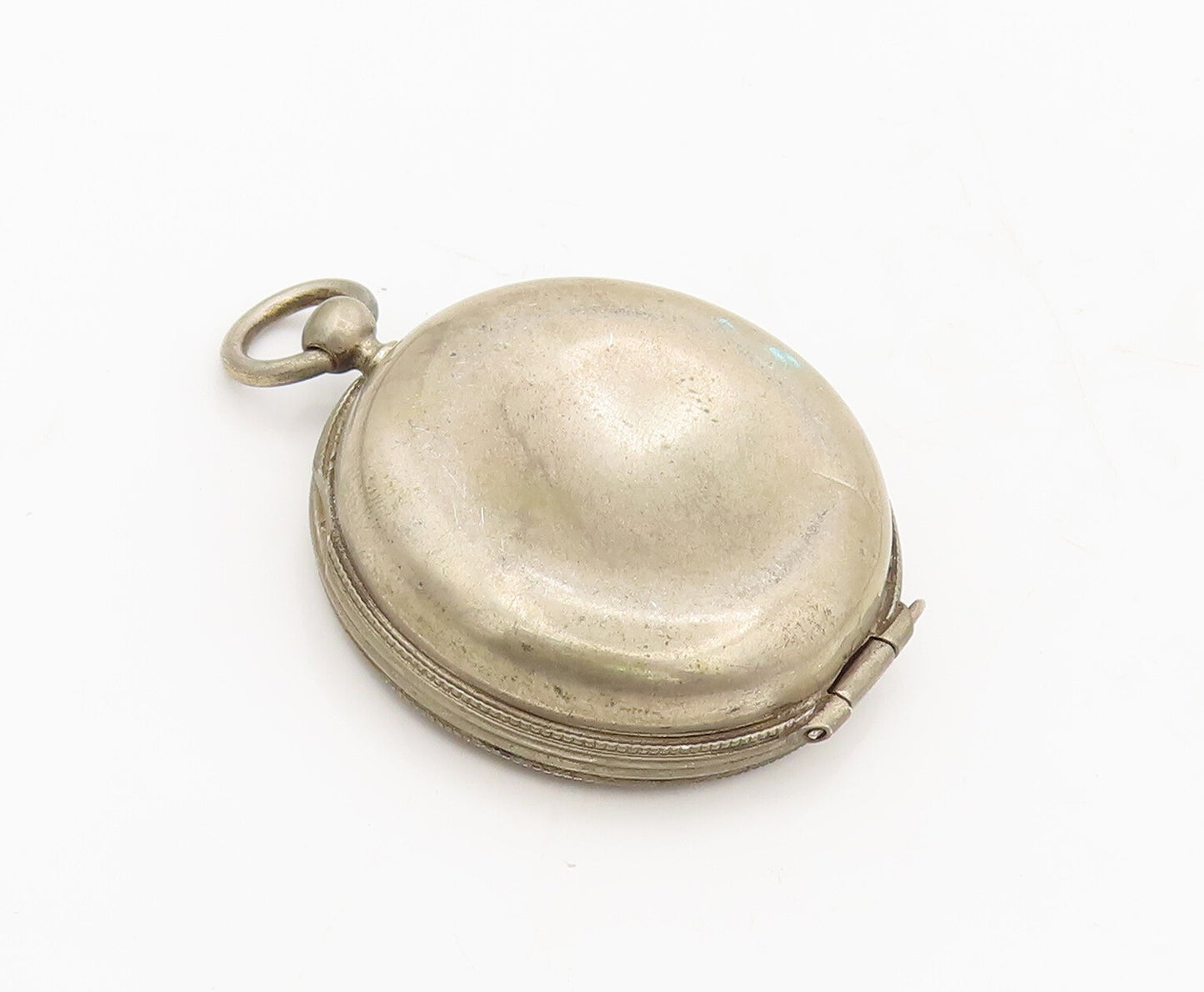 925 Sterling Silver  Vintage Antique Etched Cross Watch Case (OPENS)  TR3655
