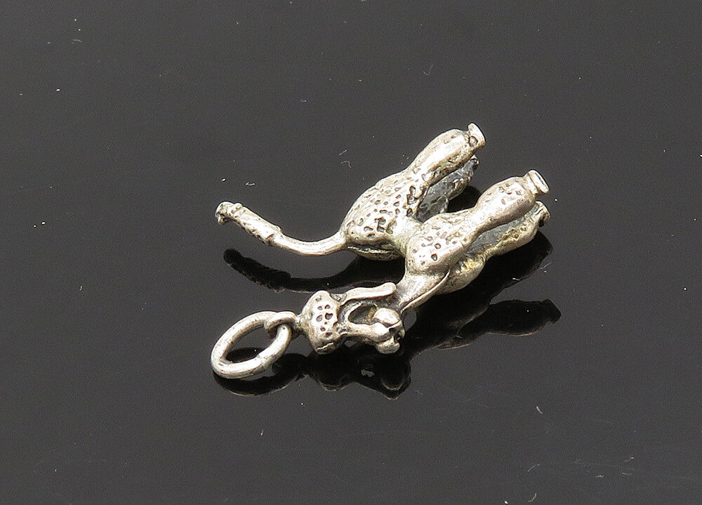925 Sterling Silver  Vintage Shiny Petite Poodle Dog Animal Pendant  PT16386