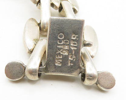MEXICO 925 Silver  Vintage Minimalist Brick Layer Style Chain Bracelet  BT6929