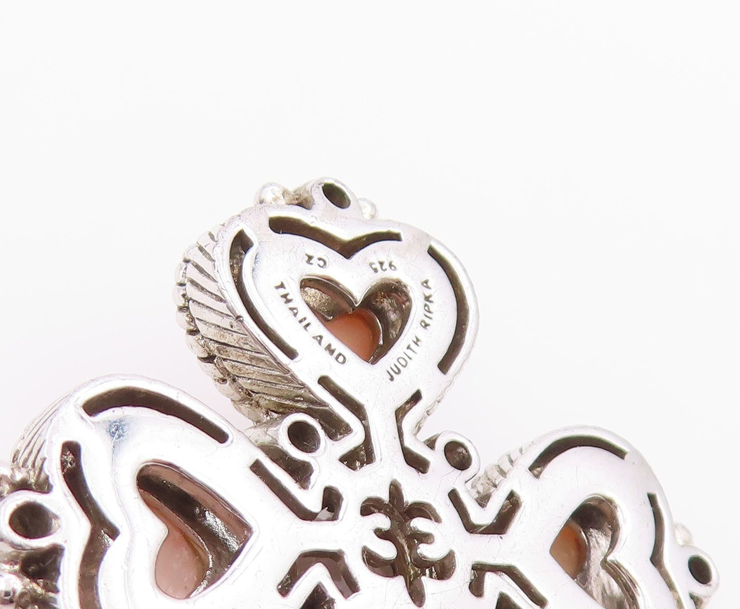 925 Sterling Silver Vintage Pendant JUDITH RIPKA Smoky Quartz Cross  PT26416