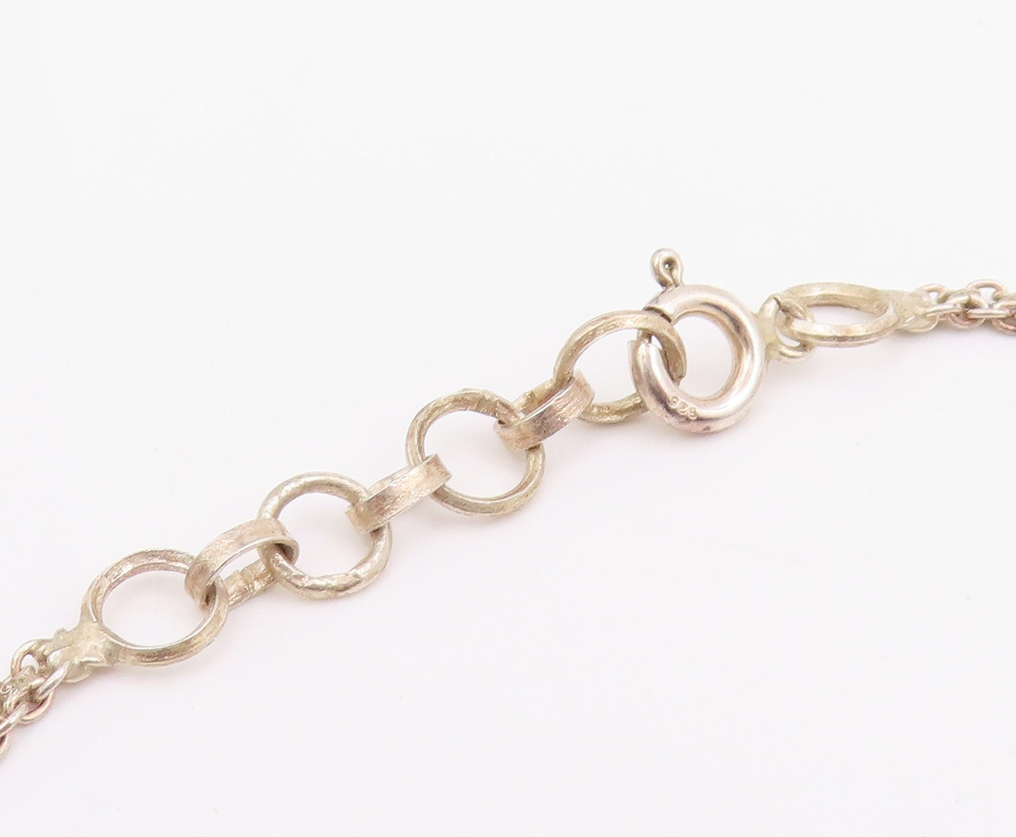 925 Sterling Silver Vintage Necklace Intricate Etched Droplet Choker  NE4738
