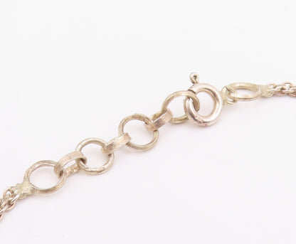 925 Sterling Silver Vintage Necklace Intricate Etched Droplet Choker  NE4738