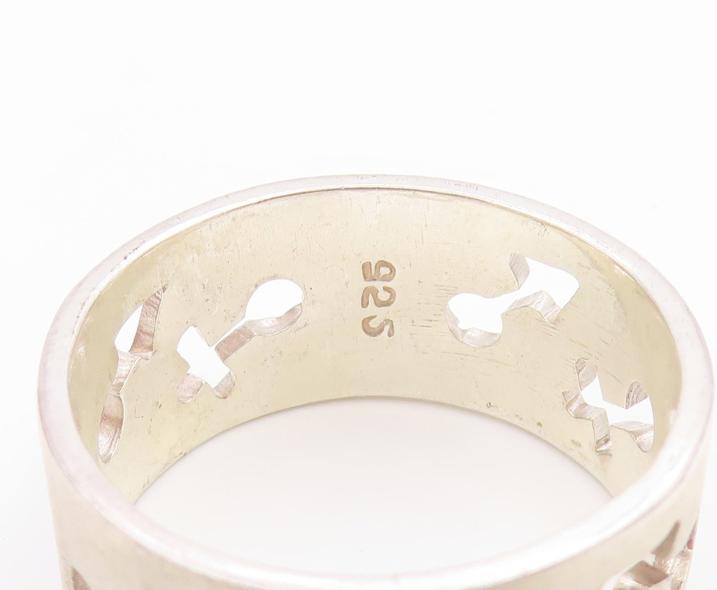 925 Sterling Silver Vintage Ring MEXICO Human Figure Cutouts  Sz 11  RG35803