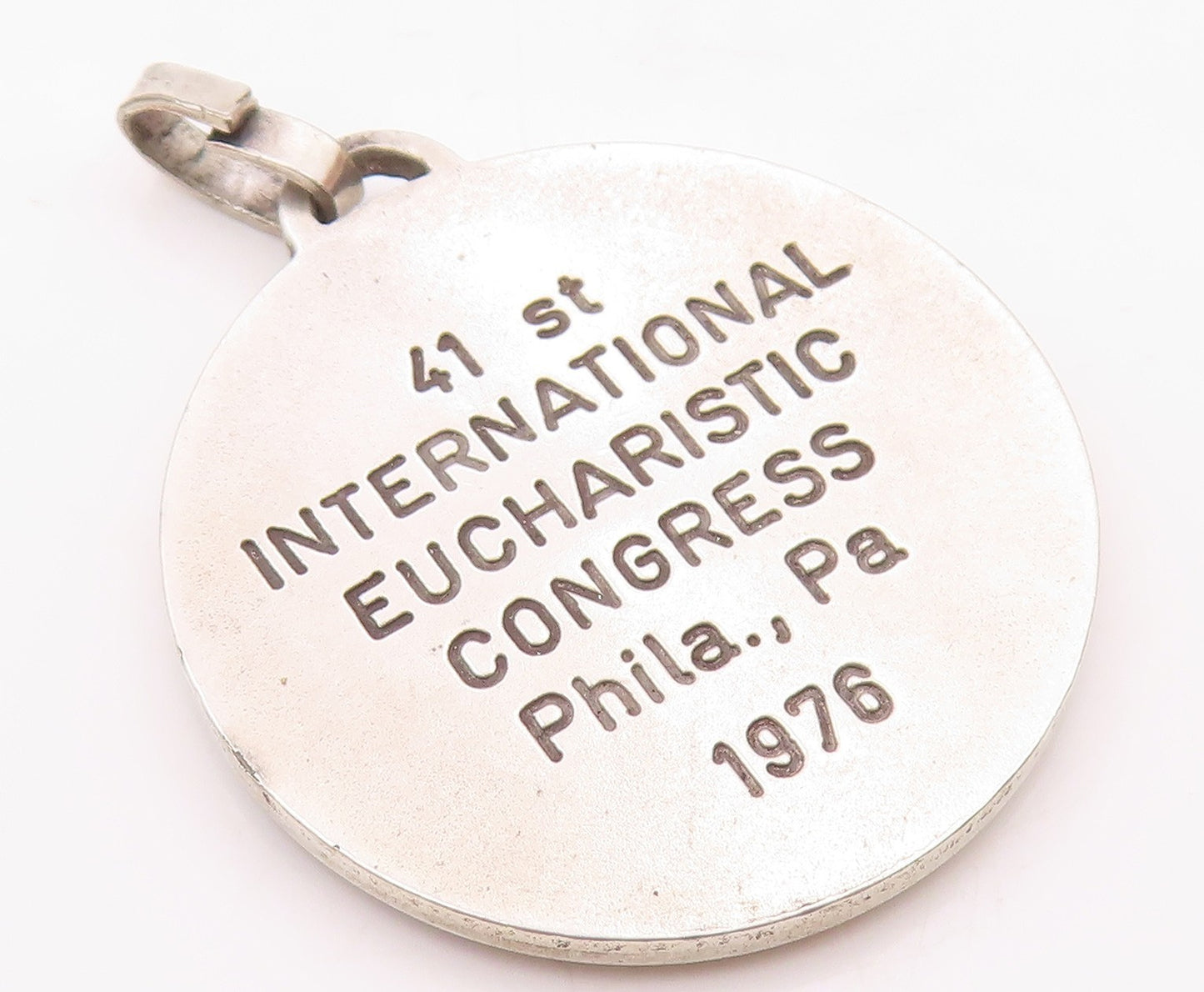 925 Silver Vintage International Eucharistic Congress 1976 Pendant PT11905