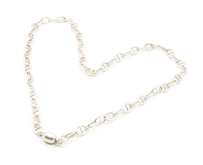 925 Sterling Silver  Shiny Magnetic Closure Anchor Link Chain Necklace  NE2706