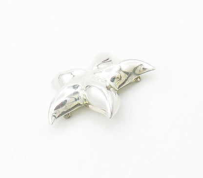 ZINA 925 Sterling Silver  Vintage Shiny Hollow Star Motif Brooch Pin  BP6248