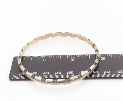925 Sterling Silver Vintage Bracelet ANTONIO PINEDA Solid Notched Bangle BT11578