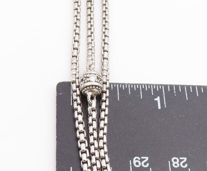 925 Sterling Silver Vintage Necklace JUDITH RIPKA CZ Triple Strand Chain  NE4907