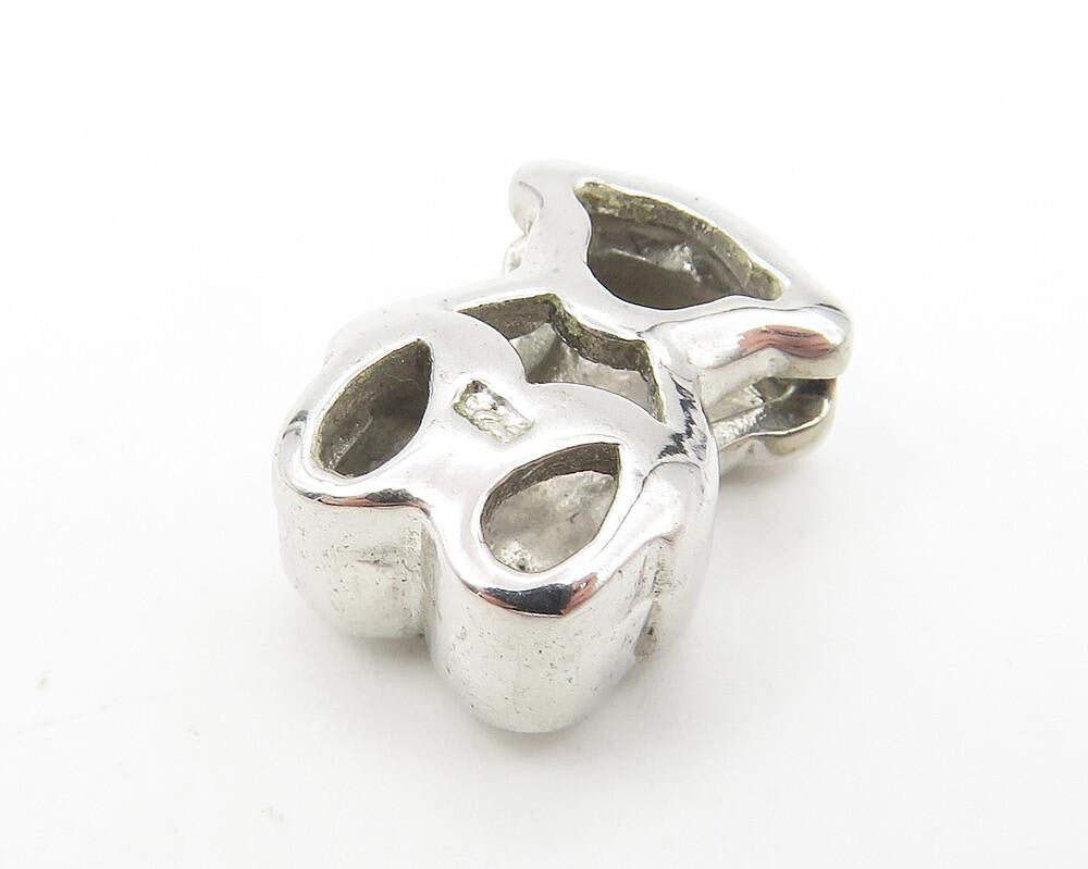 925 Sterling Silver  Shiny Petite Teddy Bear Motif Slide Pendant  PT9280