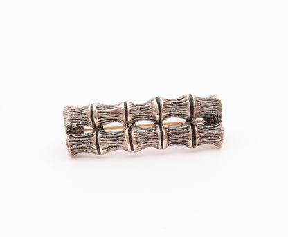 DESIGNER 925 Sterling Silver  Vintage Petite Double Bamboo Brooch Pin  BP9076