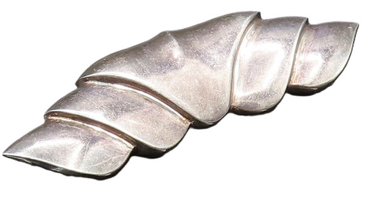CHARLES KRYPELL 925 Silver  Vintage Scalloped Abstract Brooch Pin  BP9653