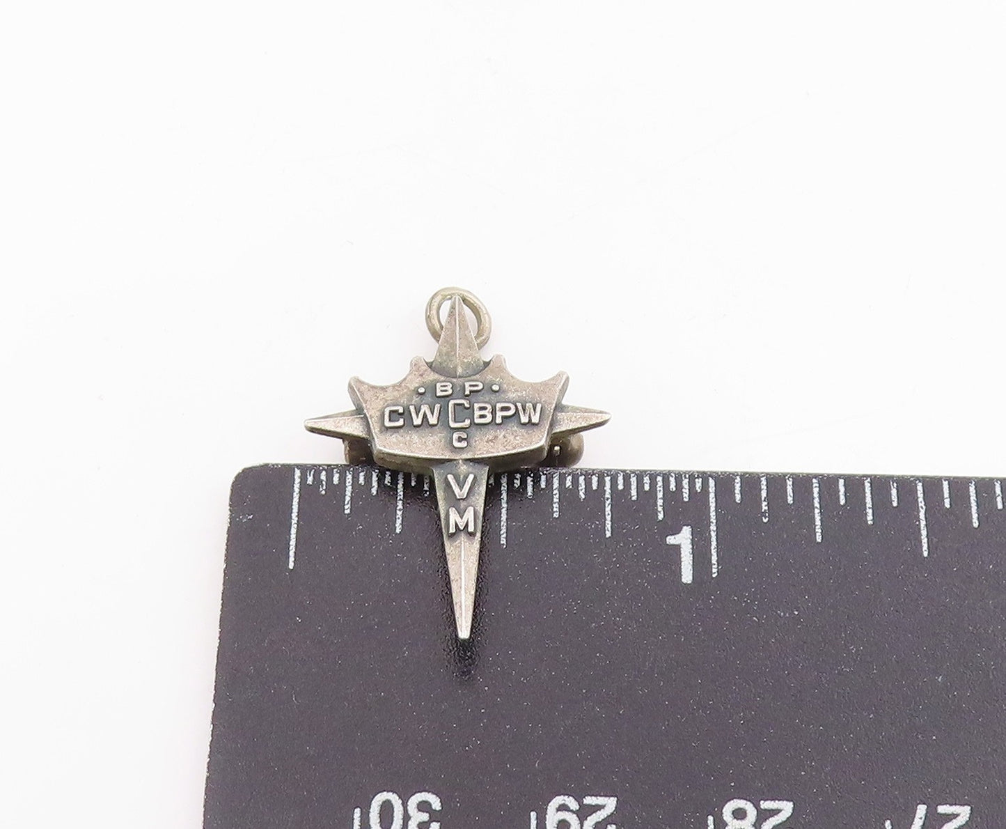 925 Sterling Silver Vintage Brooch Fraternal Crown North Star Cross Pin  BP12483