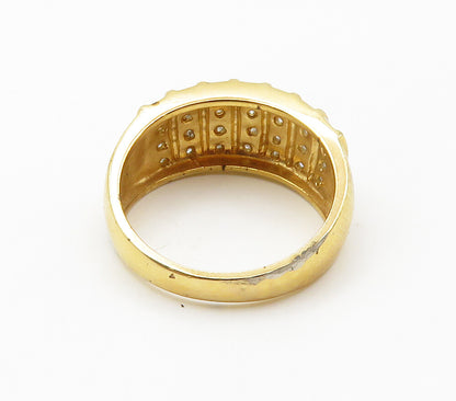ROSS SIMON 925 Silver  Genuine Diamonds Gold Plated Band Ring Sz 8  RG15459