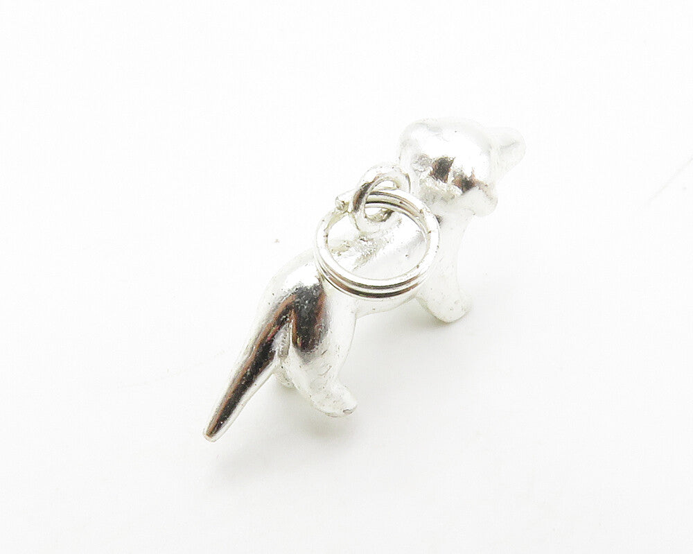 925 Sterling Silver  Vintage Petite Weiner Dog Motif Smooth Pendant  PT11031